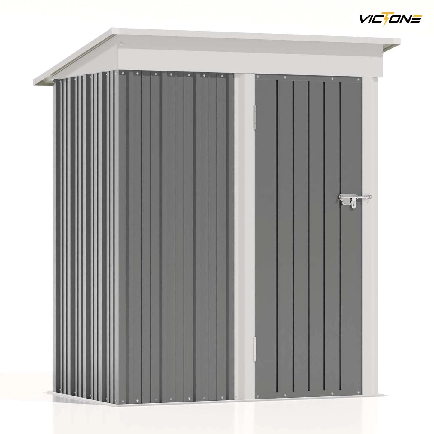 Outdoor Storage Shed, 5x3 FT. Tool Shed w/ Sloping Roof and Lockable Door
