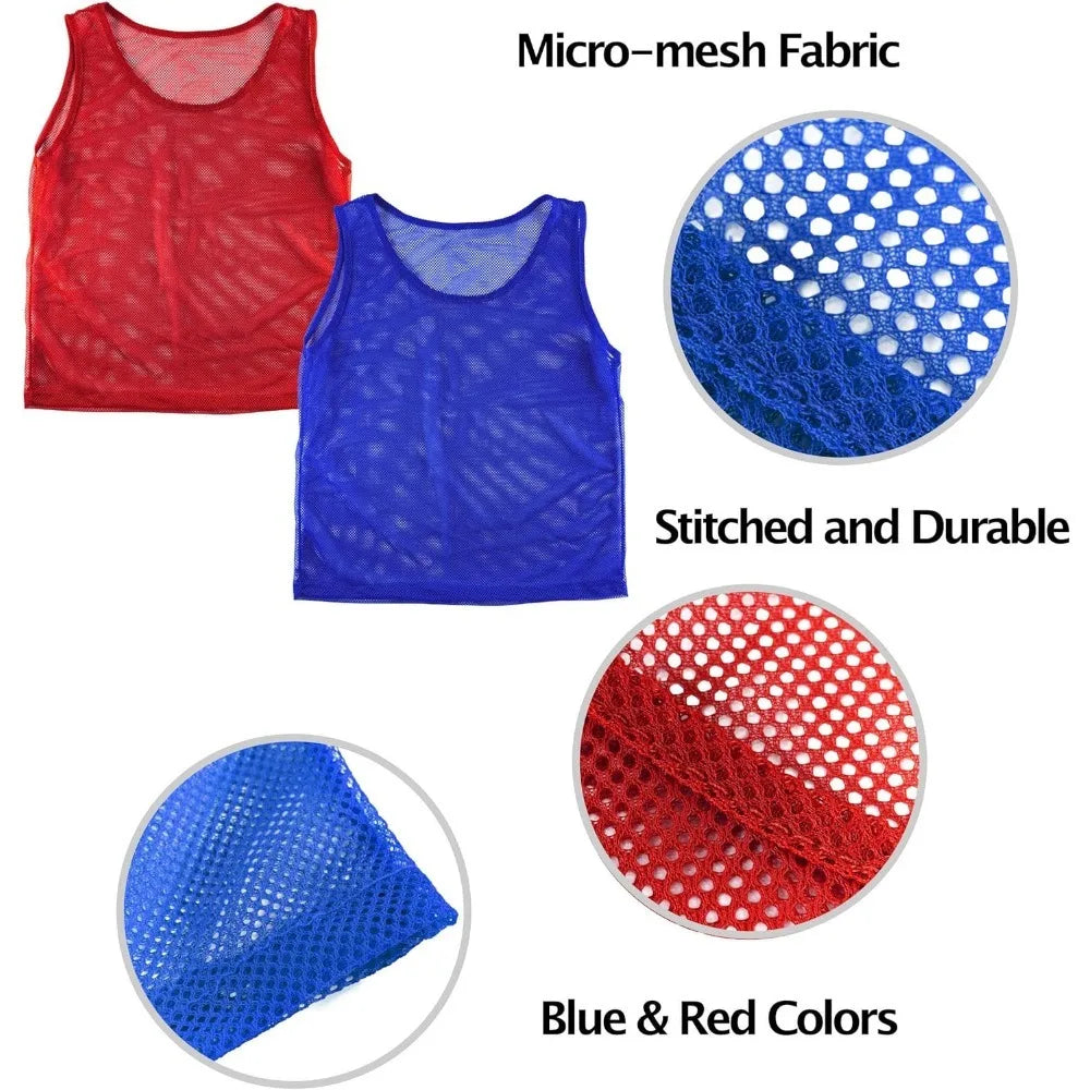 Pinnies Scrimmage Team, 12 Practice Jersey Vests for Child, Youth, Teens