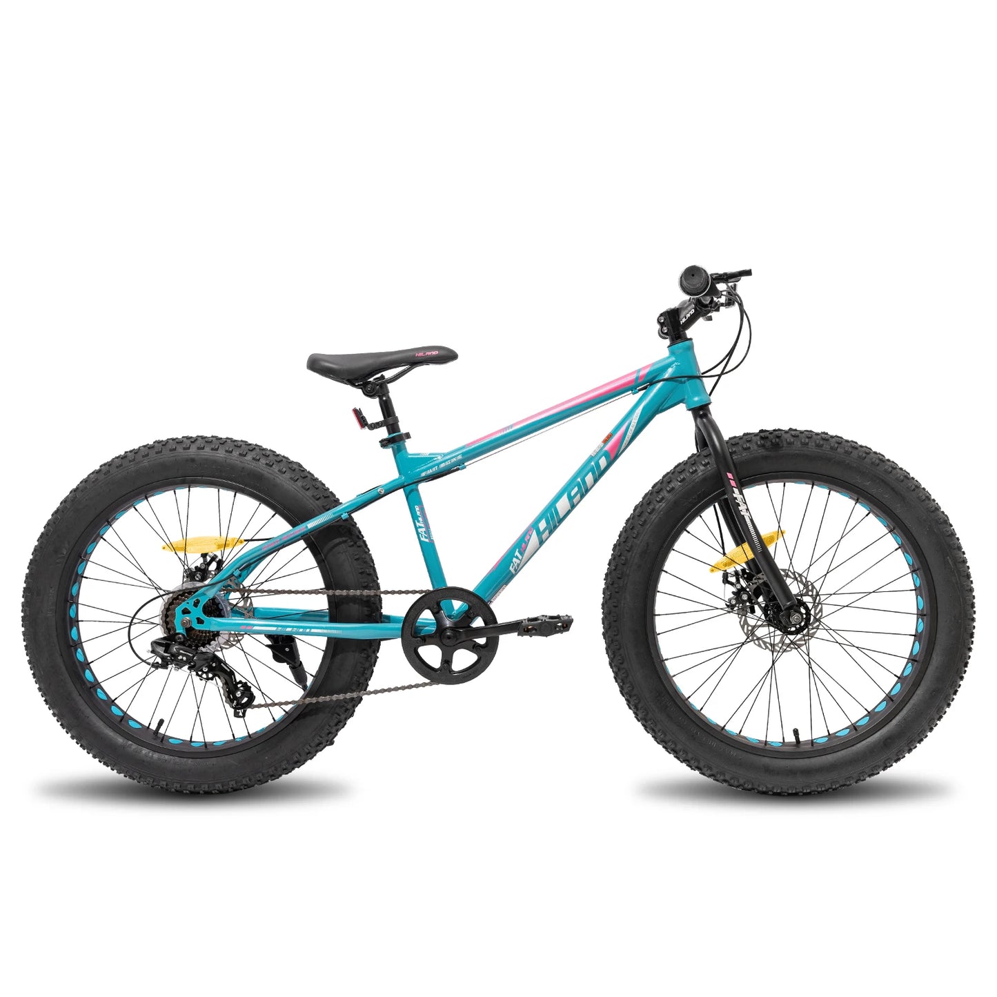 20 Inch Kids' Bicycles, Fat Tire Mountain Bike for Age 5 + Years, 7-Speed, Dual-Disc Brake