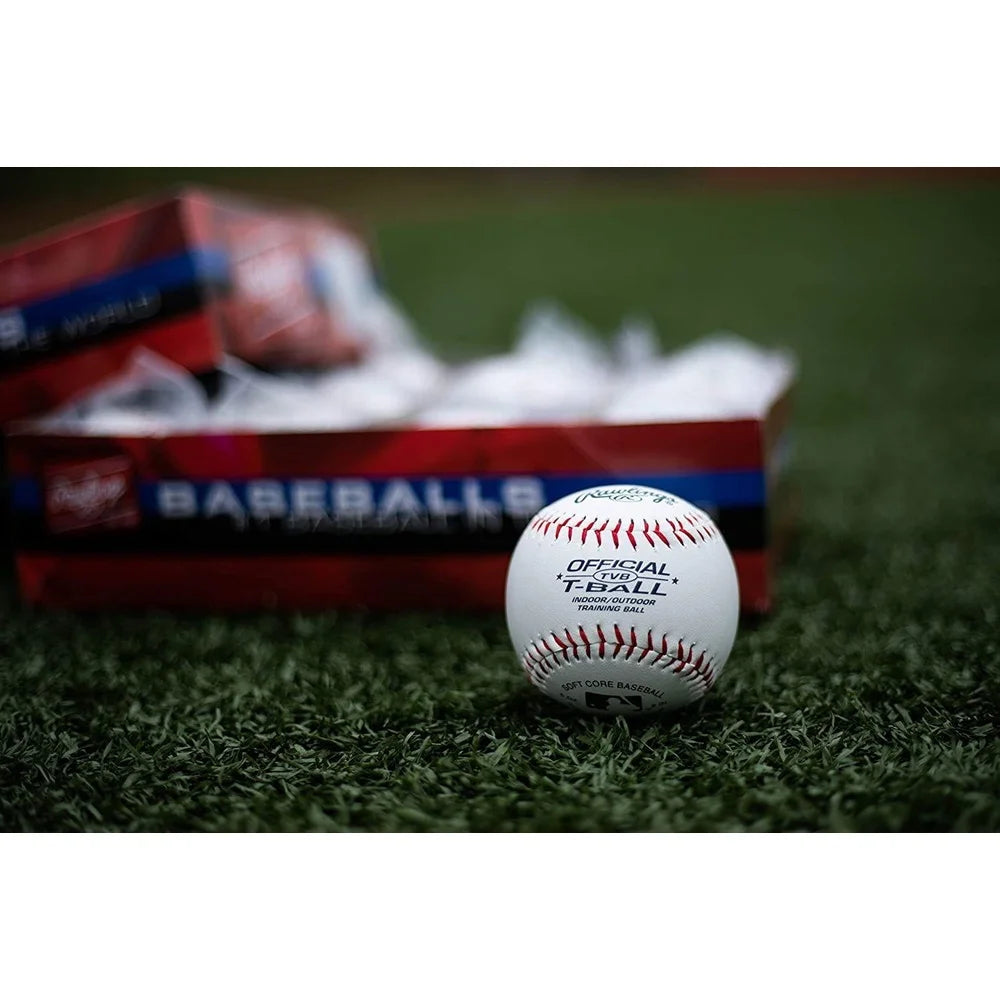 6 Pack Youth T-Ball Training Balls Soft Rubber Core Safe Baseballs