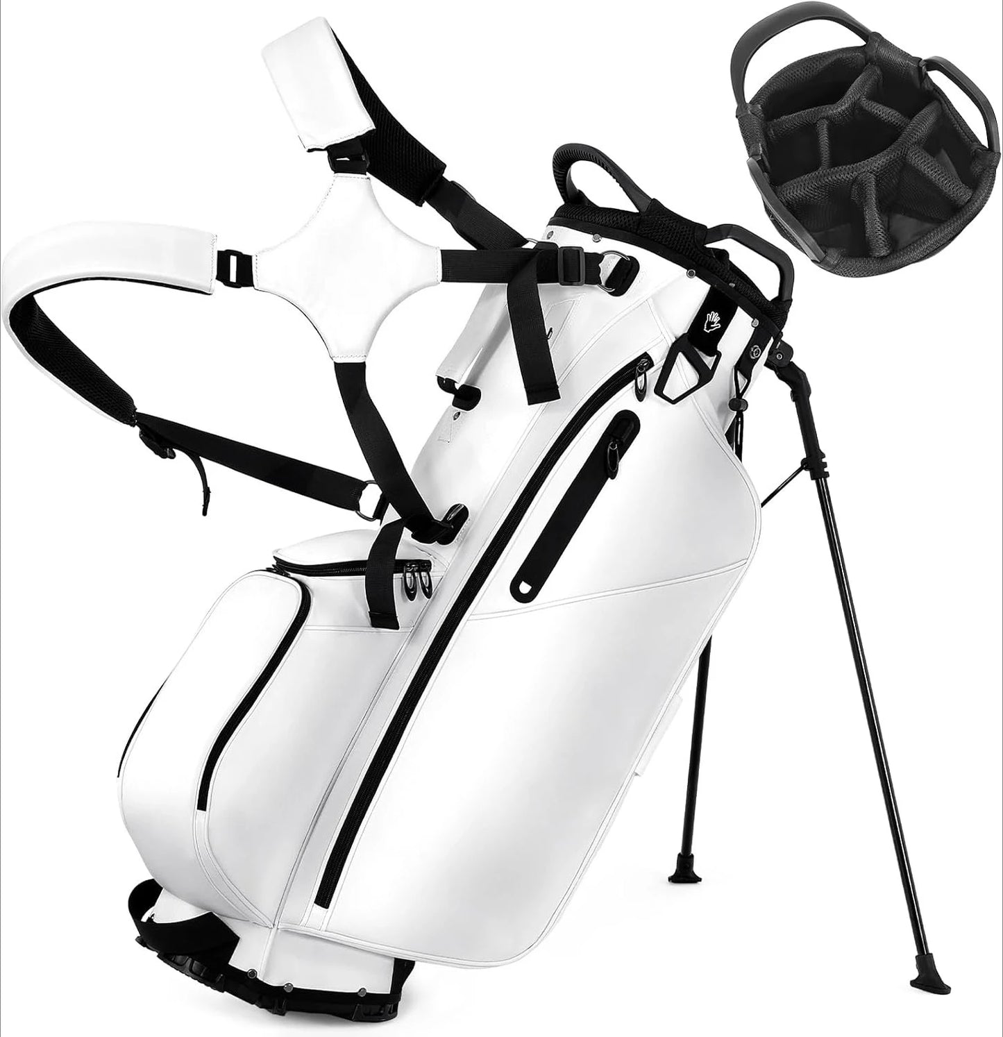 Golf Stand Bag, Lightweight w/ 7 Way Full-Length Dividers, Weather-Resistant, Cooler Pockets
