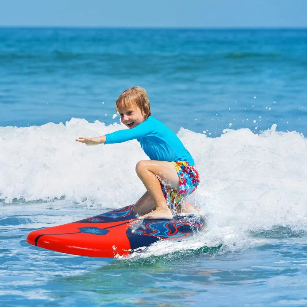 Surfboard 6 feet, Surf Beach, Foamier Board w/ Removable Fins