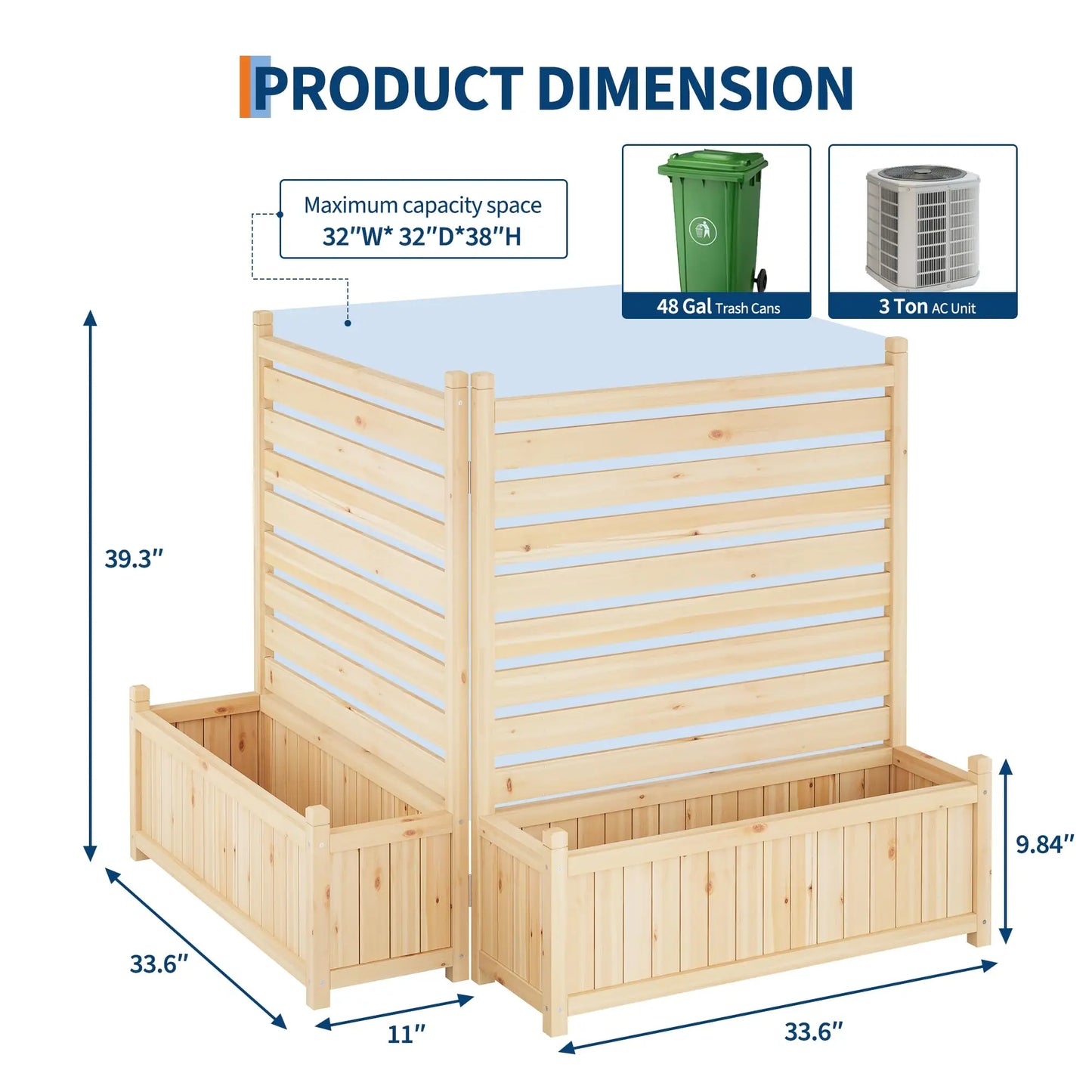 Planter with Wooden Trellis, Raised Bed, Planter Box, Privacy Fence