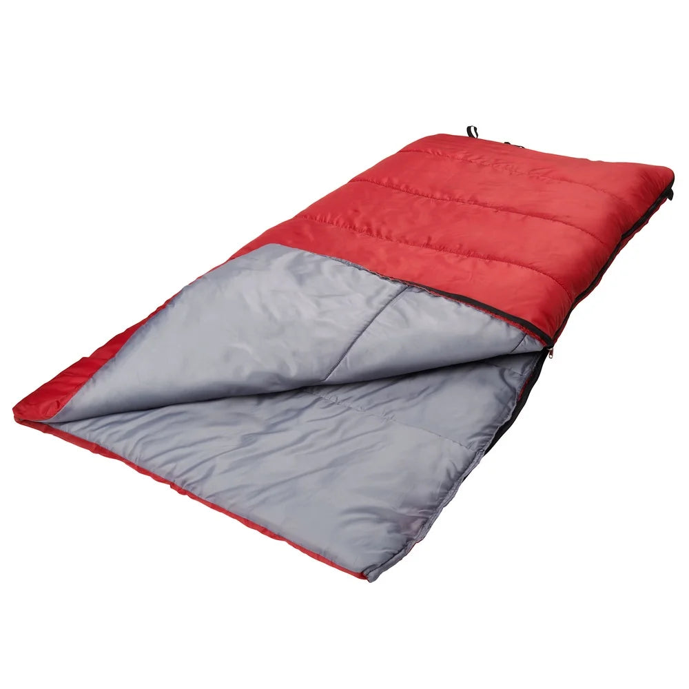 Sleeping Bag Compact Lightweight, 50F Warm Weather Camping, Machine Washable, Insulated, Fabric Stuff Sack