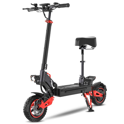 Electric Scooter, 1600W Motor, Top Speed 32MPH, 48V18AH, 11-inch Off-Road Tires, Adult Sport Folding EScooter w/ Seat