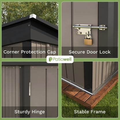 Outdoor Storage Shed, 5x3 FT. Tool Shed w/ Sloping Roof and Lockable Door