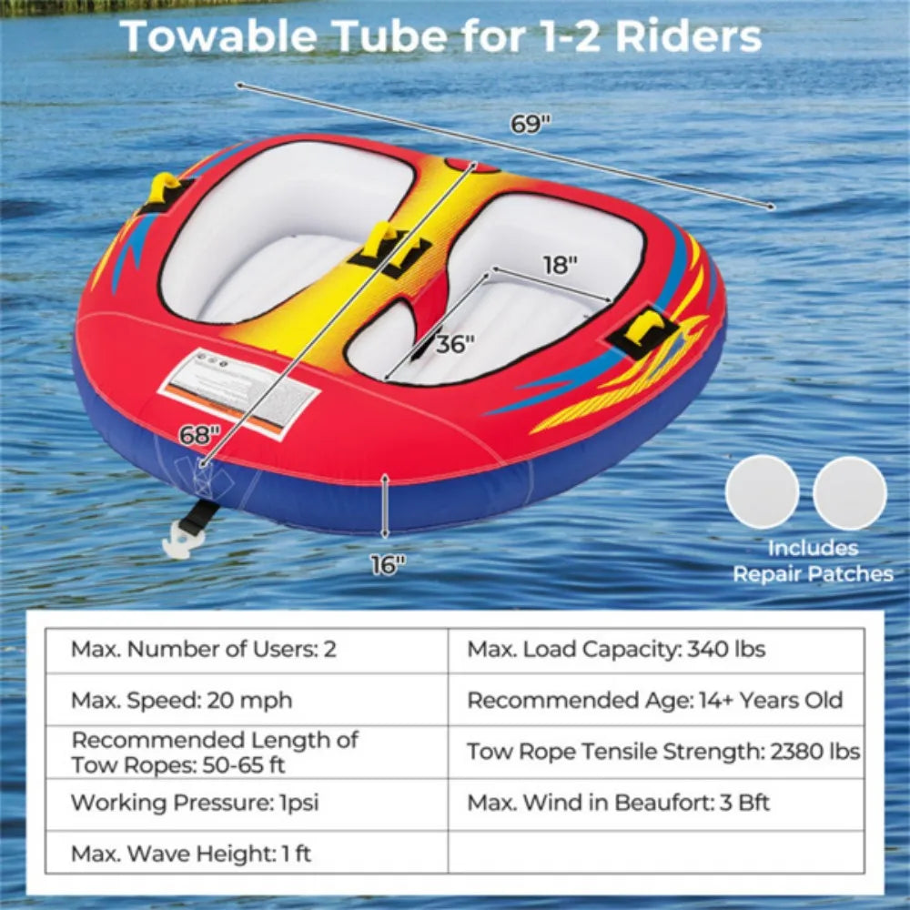 Double Inflatable, Tow Kayak, Enhanced Water Fun for Thrilling Water Adventures