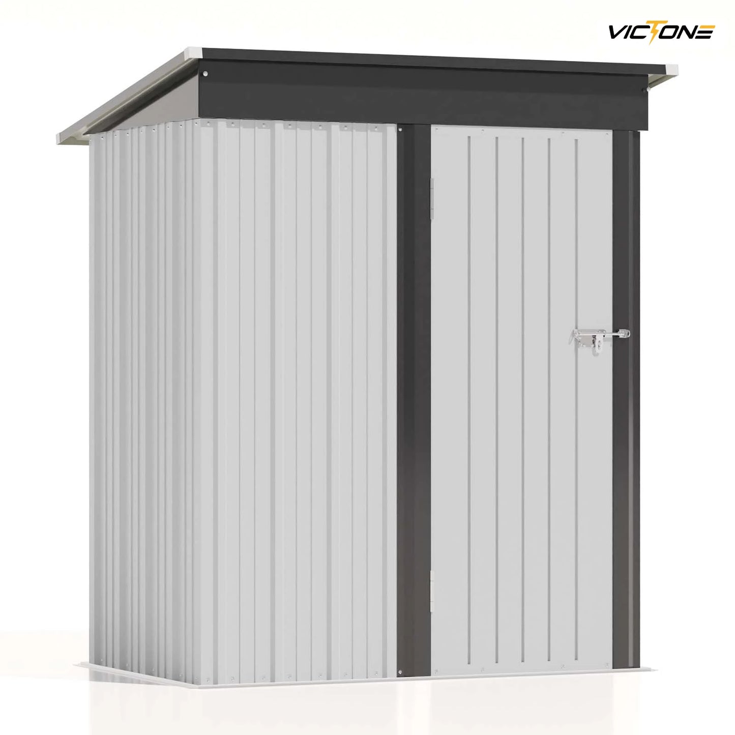 Outdoor Storage Shed, 5x3 FT. Tool Shed w/ Sloping Roof and Lockable Door