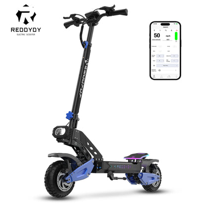 Electric Offroad Scooter, 50 MPH Max speed, 60V 25Ah, 55-Mile Range, 10.5" Off-Road Tires,