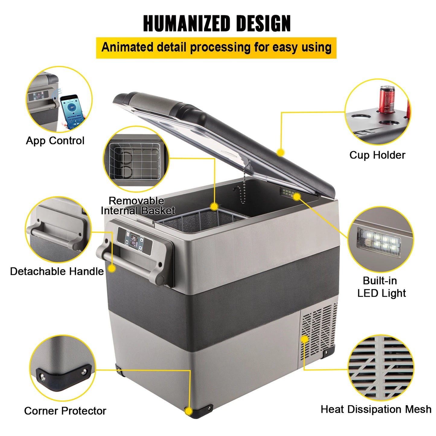 Mini Car Refrigerator, 20L 22L 35L 45L 55L, Fridge-Freezer, Portable Compressor DC 110-240V
