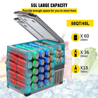 Mini Car Refrigerator, 20L 22L 35L 45L 55L, Fridge-Freezer, Portable Compressor DC 110-240V