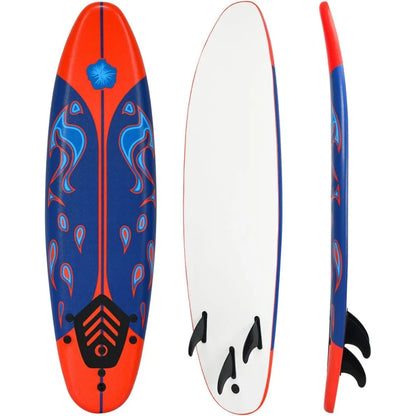 Surfboard 6 feet, Surf Beach, Foamier Board w/ Removable Fins
