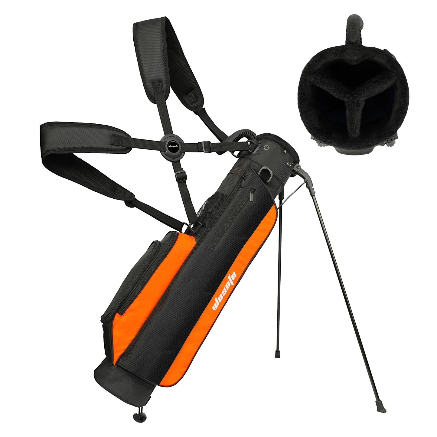 Lightweight Golf Stand Bag, Sunday Carry Bag w/ Auto-Pop Stand, 5 Pocket, 2/3 Way Divider