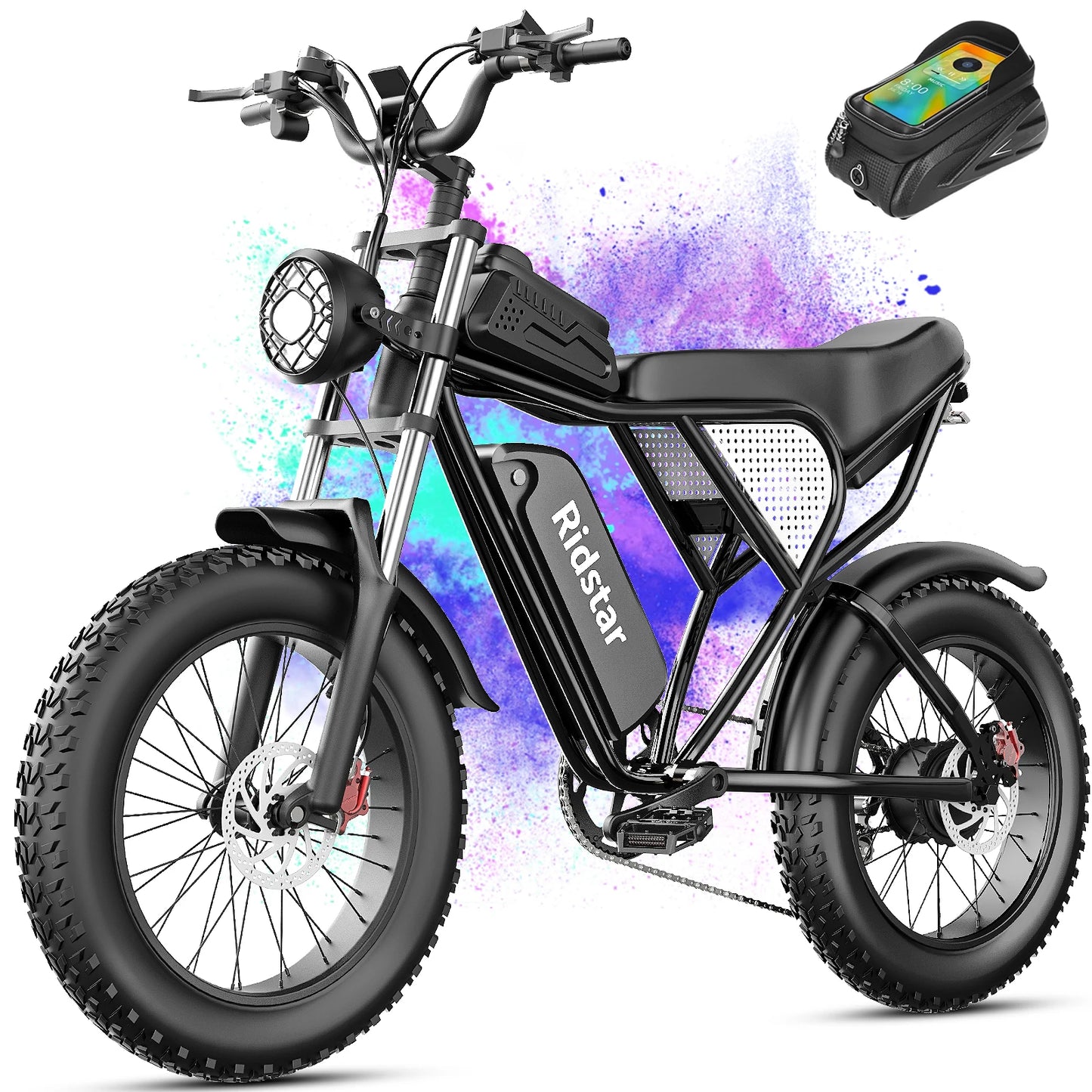 Electric Bike for Adults, 2000W, 48V 20Ah, Detachable Battery, 33MPH & 88 Miles, Electric Motorcycle, 20’’ Fat Tires