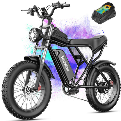 Electric Bike for Adults, 2000W, 48V 20Ah, Detachable Battery, 33MPH & 88 Miles, Electric Motorcycle, 20’’ Fat Tires