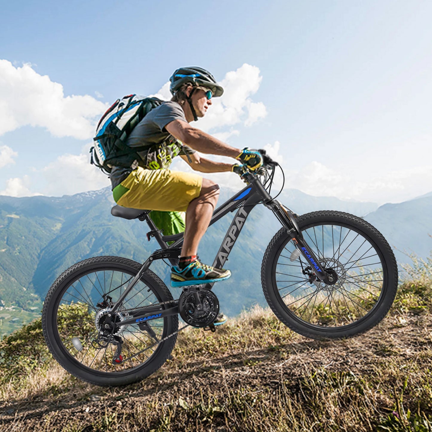 Dual Full Suspension Mountain Bike, 24/26/27.5 Inch, Unisex, 21-Speed, Disc Bicycles