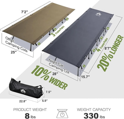 Camping Cot Bed, Portable Folding Sleeping Cots, for Adults 1-Person Elevated Off-Ground