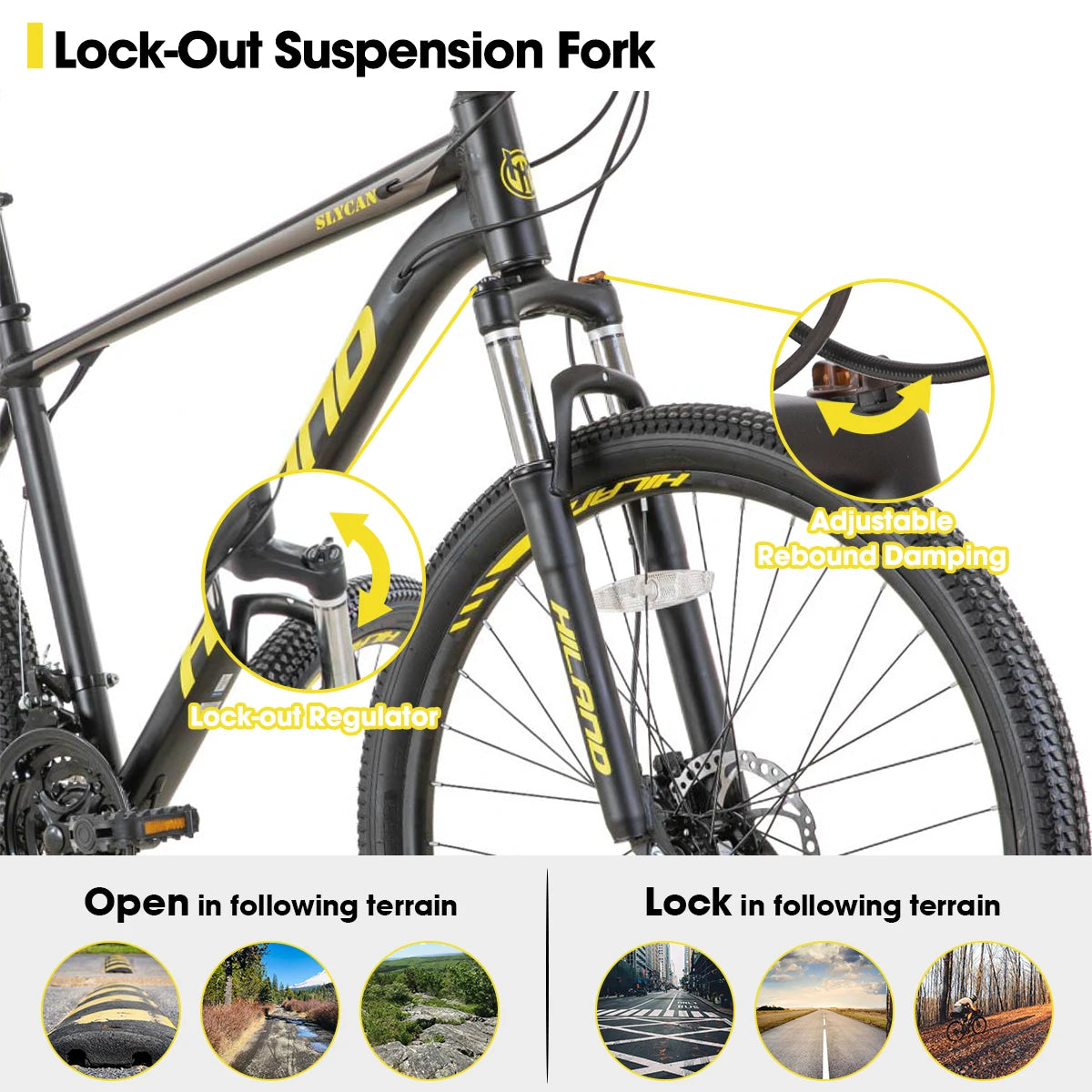 Aluminum Mountain Bike, 21 Speeds, Hydraulic Disc-Brakes, Lock-Out Suspension Fork, 27.5 inch Wheel, Men's Bike