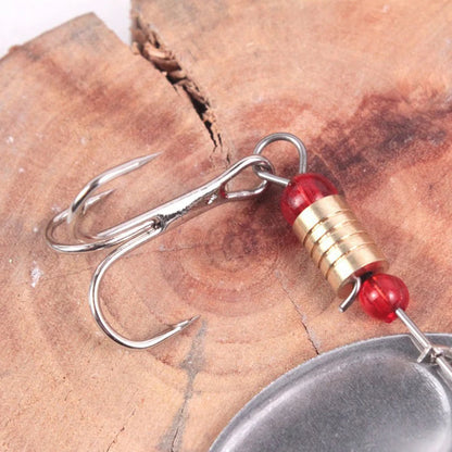 Metal Spoon Spinner Fishing Lure, Treble Hook, Wobblers, Artificial Bait for Fresh or Saltwater - 30pcs