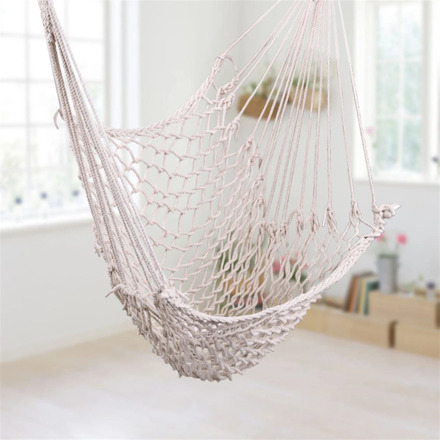 Nordic Style White Hammock, Indoor, Outdoor Garden Hanging Chair Swing