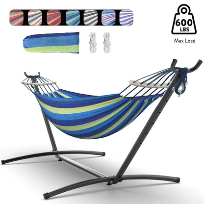 Hammock Bed w/ Adjustable Stand- 600lb Capacity w/Storage Bag,