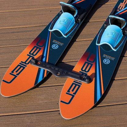 All-Star Water Skis w/ Trainer Bar & Rope— Combo Water Skis for Kids & Beginners