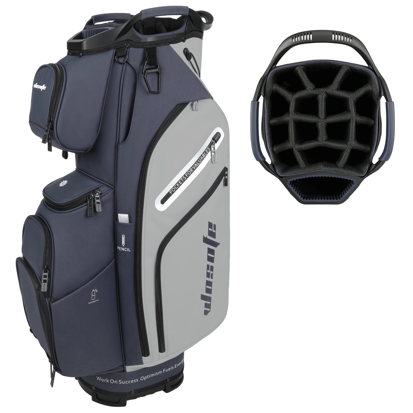 Leather Lightweight Golf Bag, 10 Pockets, 14-Way Dividers, Cooler Pouch for Men or Women