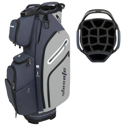 Leather Lightweight Golf Bag, 10 Pockets, 14-Way Dividers, Cooler Pouch for Men or Women