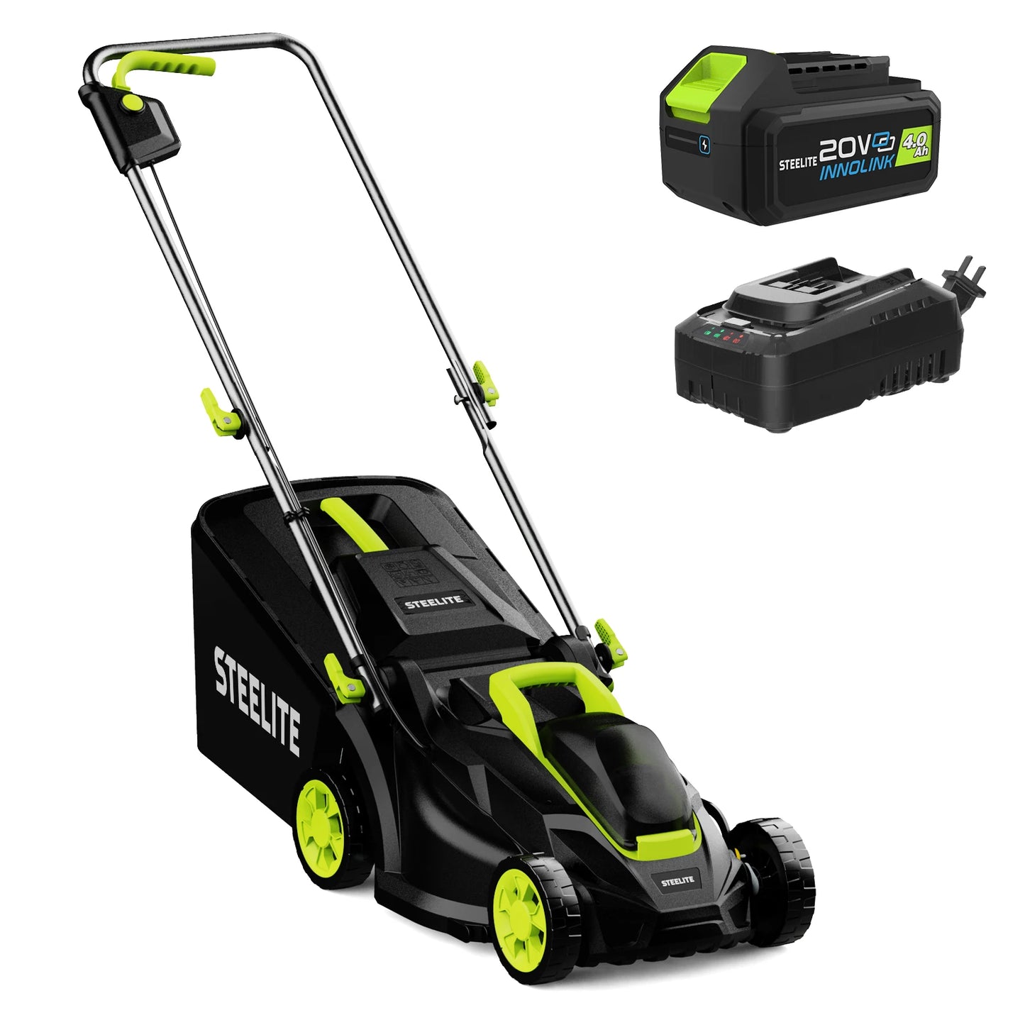 Electric Lawn Mower, Lightweight Cordless Mower, 13" Brushless w/ 21V 4.0Ah Battery and Charger