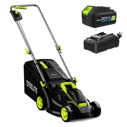 Electric Lawn Mower, Lightweight Cordless Mower, 13" Brushless w/ 21V 4.0Ah Battery and Charger