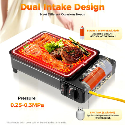 Portable Camping Grill, Butane Gas Stove for Camping, Travel 41.5x28x11cm