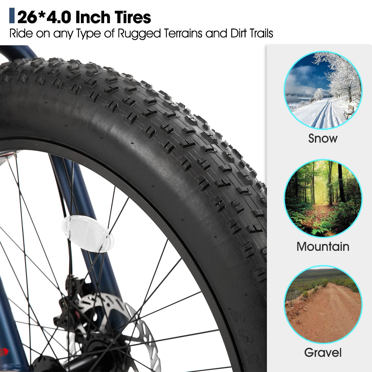 20 Inch Kids' Bicycles, Fat Tire Mountain Bike for Age 5 + Years, 7-Speed, Dual-Disc Brake