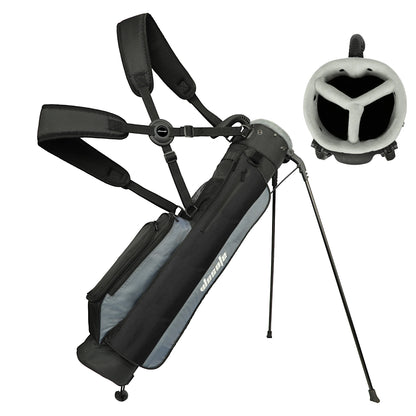 Lightweight Golf Stand Bag, Sunday Carry Bag w/ Auto-Pop Stand, 5 Pocket, 2/3 Way Divider