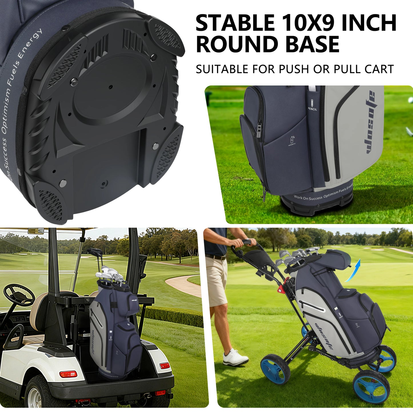 Leather Lightweight Golf Bag, 10 Pockets, 14-Way Dividers, Cooler Pouch for Men or Women