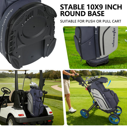 Leather Lightweight Golf Bag, 10 Pockets, 14-Way Dividers, Cooler Pouch for Men or Women