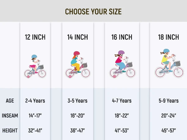 Girls Bike with Basket & Training Wheels, 12, 14, 16, 18 Inch Kids Bike, Foot Brake, Child Bicycle