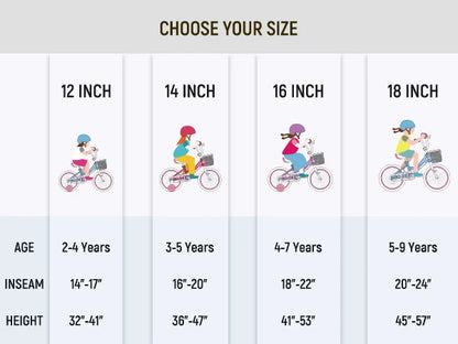 Girls Bike with Basket & Training Wheels, 12, 14, 16, 18 Inch Kids Bike, Foot Brake, Child Bicycle