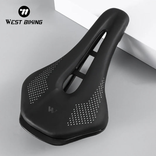 Road Bike Gel Comfortable Seat, Leather Soft Foam Filled Cushion, Ultralight MTB Cycling Saddle
