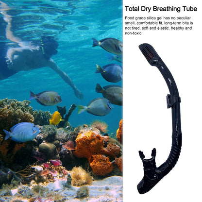 Silicone Snorkel, Swimming Diving Snorkel w/ Hanging Buckle Comfortable Breathing Tube