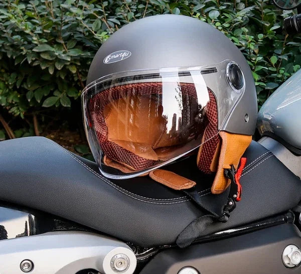 Moped Helmet, Electric Scooter Retro Sport Warm Half Helmet