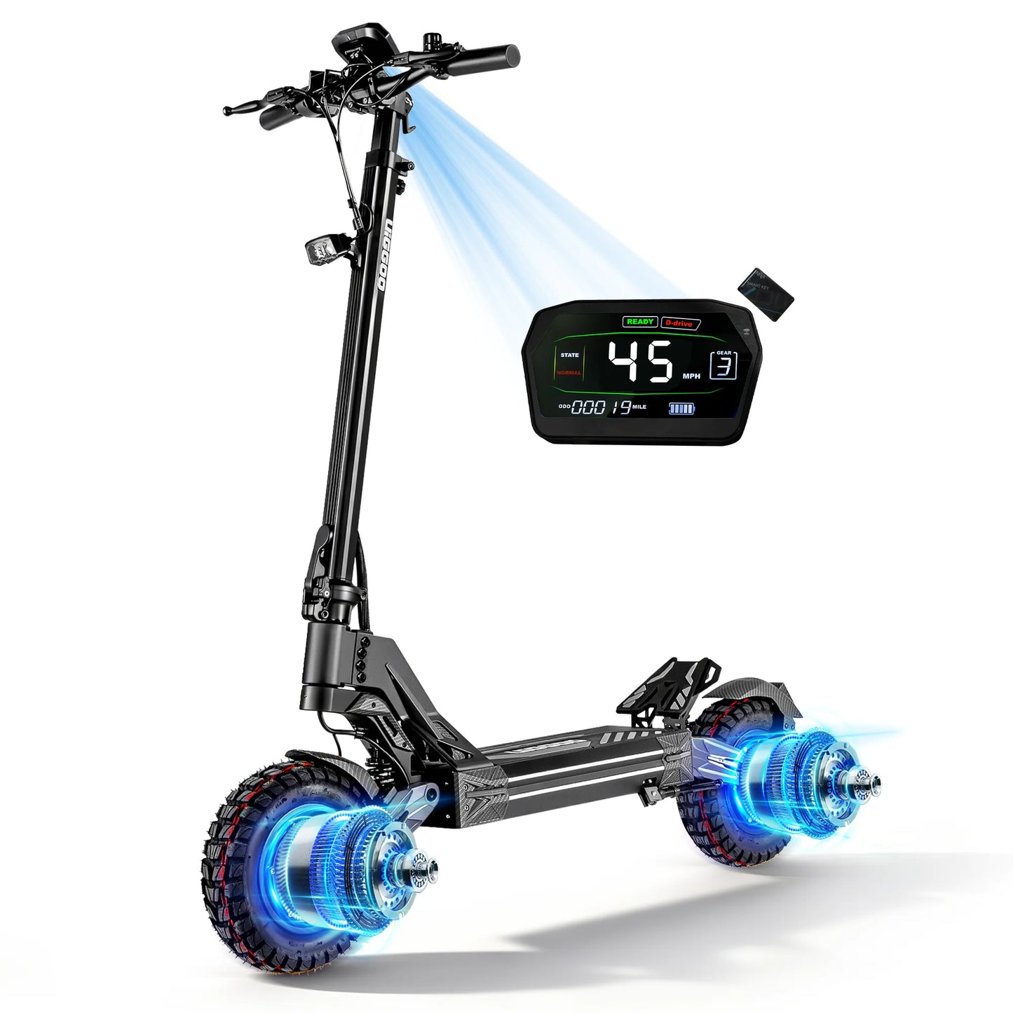 Electric Scooter, Dual 4000W Motor, 45MPH Fast E-Scooter, 60V 27Ah, Heavy Duty 11" Off-Road Vacuum Tires 330lbs, Foldable