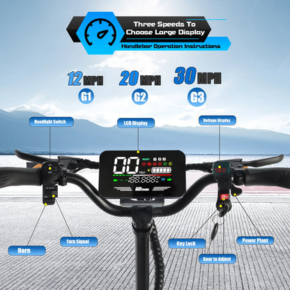 Electric Scooter, 2500W Motor, Top Speed 30MPH, 48V13/16AH, 11 Inch Off-Road Tires, Adult EScooter
