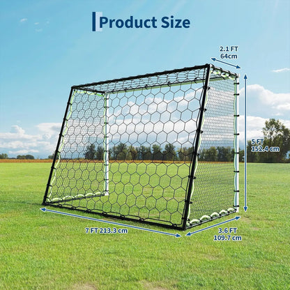 Soccer Goal, 7x5Ft Net, Rebounder, Steel Frame