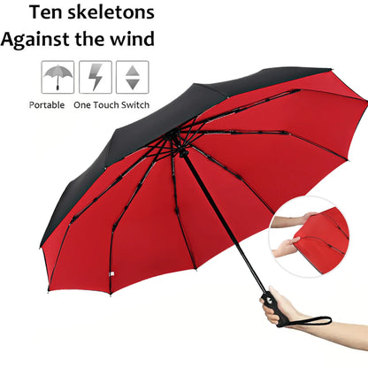 Umbrella Extra Large, Ten Bone Double Umbrella, Triple Large Folding Sunshade Umbrella