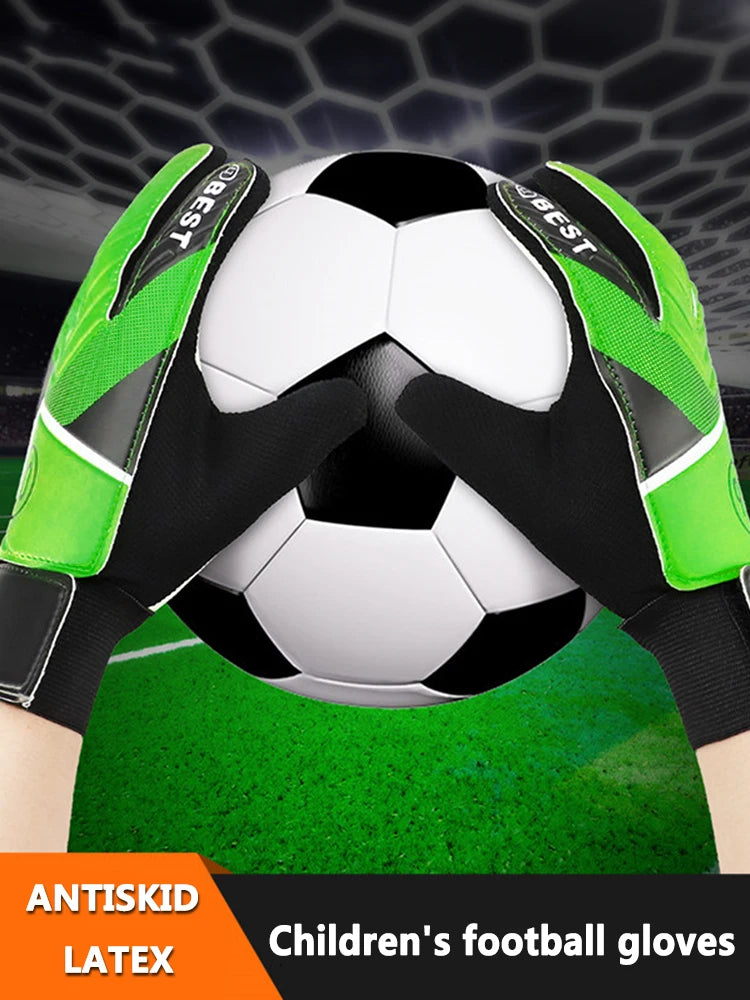 PU Breathable Latex Goalkeeper Gloves, Football Finger Protection Gloves