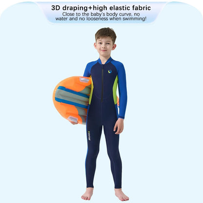 Children's Long-sleeved, One-Piece Swimsuit, Sun Protection, Quick-Drying for Boys or Girls