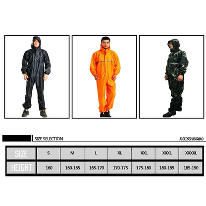Raincoat Men, One-piece, Waterproof Jumpsuit, Seamless All-in-one Hooded Rain Gear