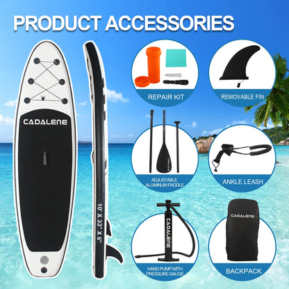 Inflatable Stand Up Paddle Board with SUP Accessories, Anti-Slip EVA Deck 10' Inflatable Boards