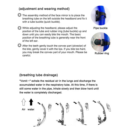 Silicone Snorkel, Swimming Diving Snorkel w/ Hanging Buckle Comfortable Breathing Tube