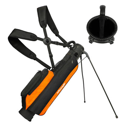 Lightweight Golf Stand Bag, Sunday Carry Bag w/ Auto-Pop Stand, 5 Pocket, 2/3 Way Divider